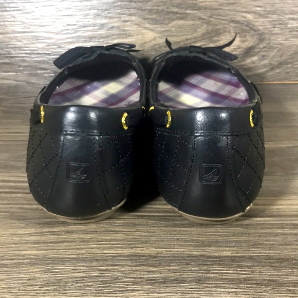 Sperry Black Leather Driving Loafers - Picture 4 of 8